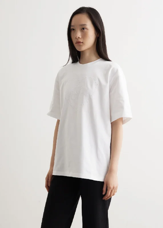 Heavy Cotton Drop Shoulder Heart T-Shirt