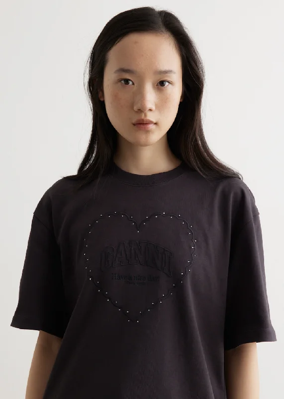 Heavy Cotton Drop Shoulder Heart T-Shirt