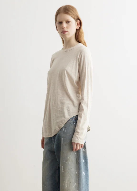 Regular Scoop Hem Long Sleeve T-Shirt