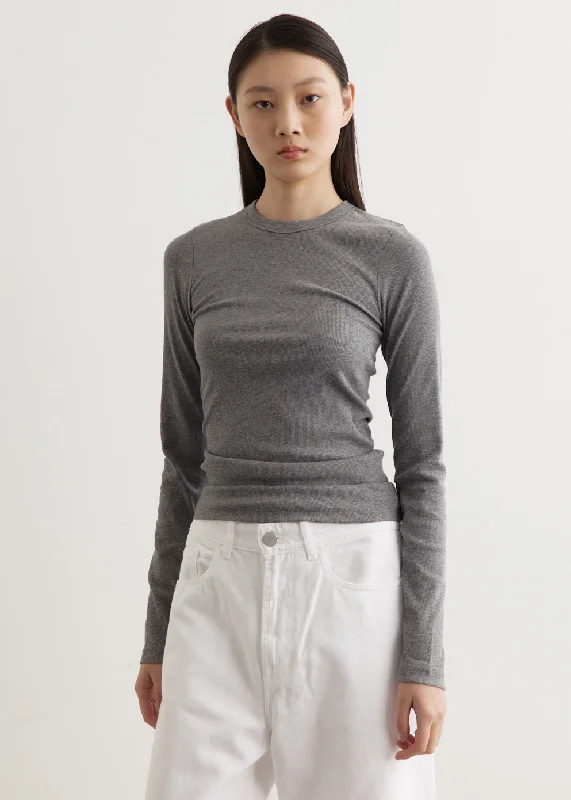 Ribbed Cotton Crewneck Top