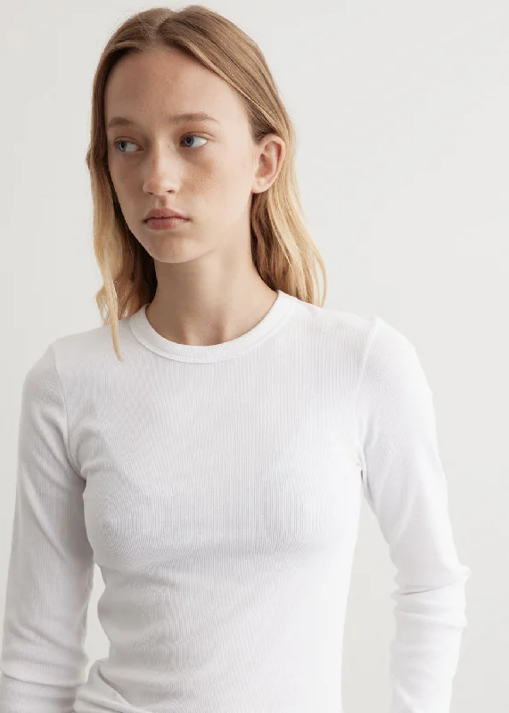 Ribbed Cotton Crewneck Top