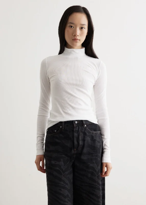 Soft Cotton Rib Long Sleeve T-Shirt