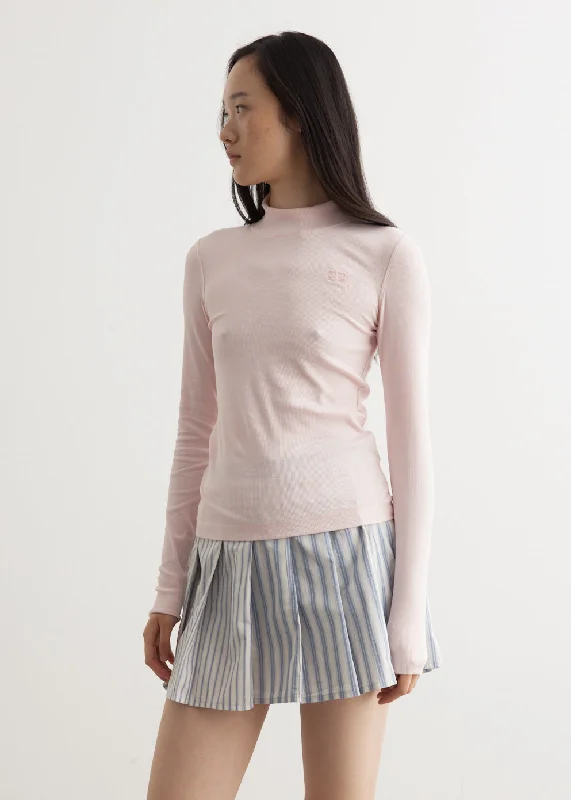 Soft Cotton Rib Long Sleeve T-Shirt