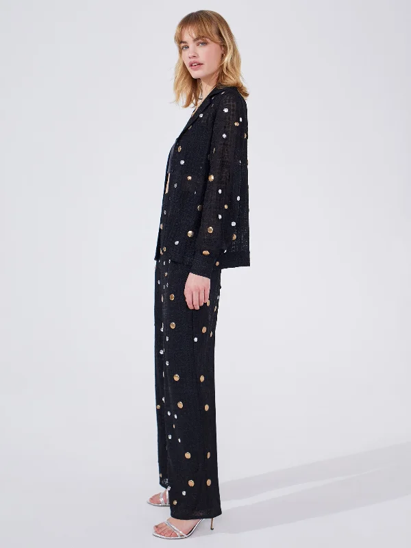 Gitana Embroidered Pyjama Trousers Black