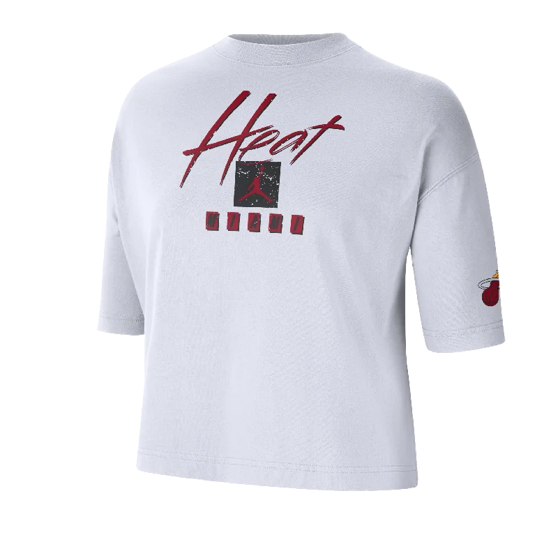 Nike Miami HEAT Courtside Women's Boxy Crop Tee