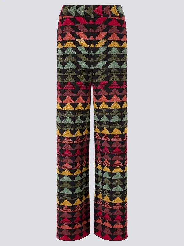 Marley Cotton Merino Jacquard Wide Leg Trousers