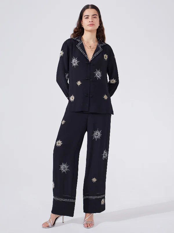 Nima Viscose Embroidered Pyjama Trousers