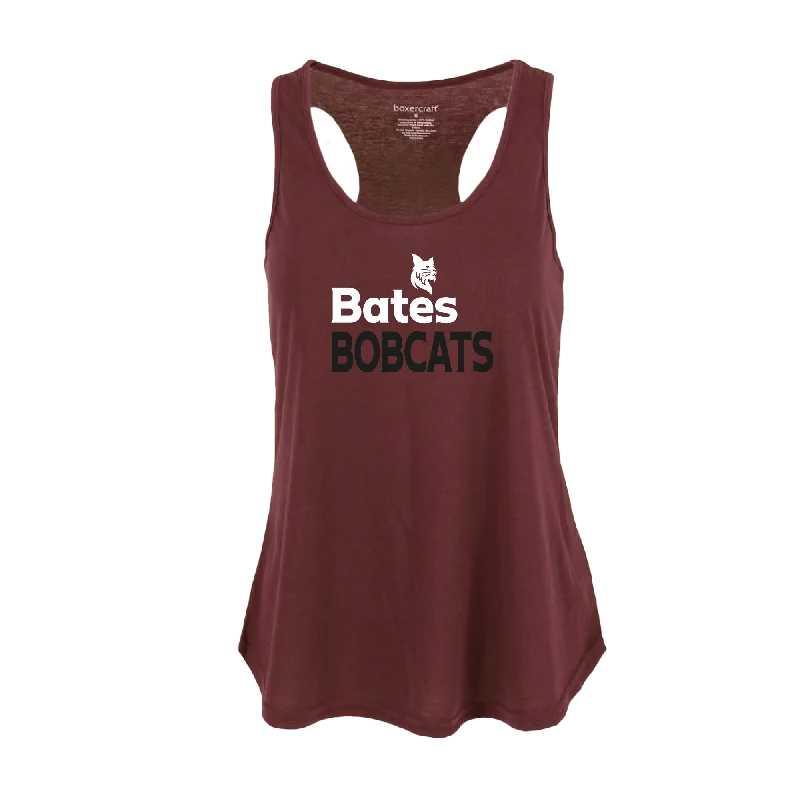 Boxercraft Women's Essential Racerback tank with BATES Bobcat