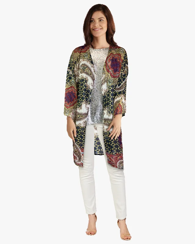 Dècoltè Chiffon Cardigan - Paisley