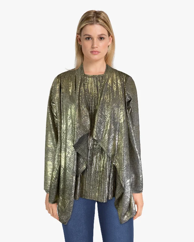 Foil Shine Cardigan - Coffee Gold (D26111)