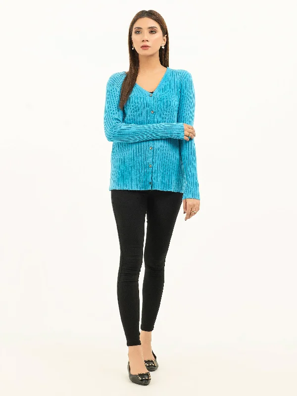 Buttoned Ribbed Cardigan