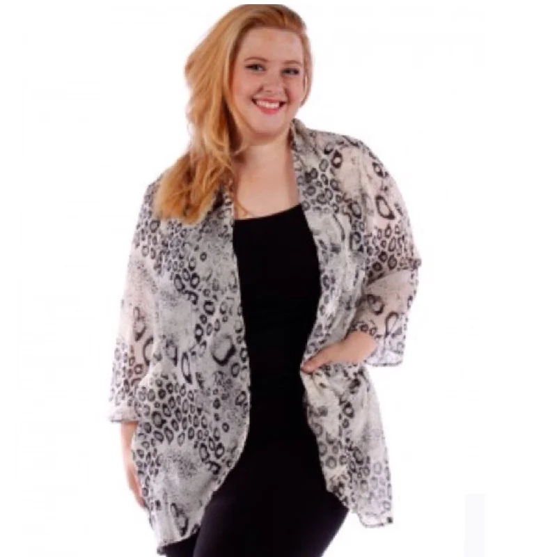 Ivory Cheetach Plus Size Cardigans