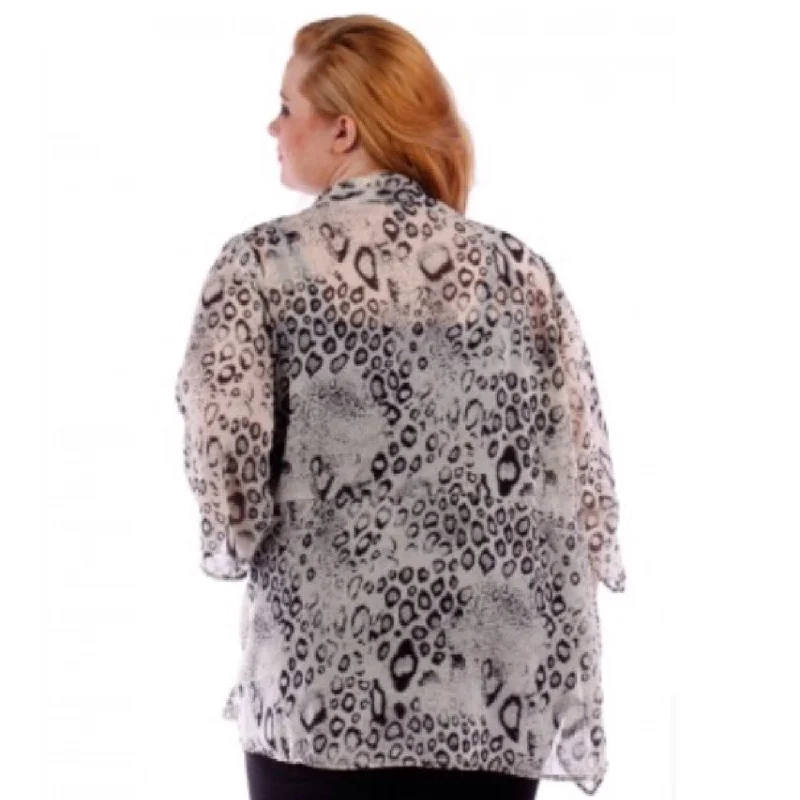 Ivory Cheetach Plus Size Cardigans