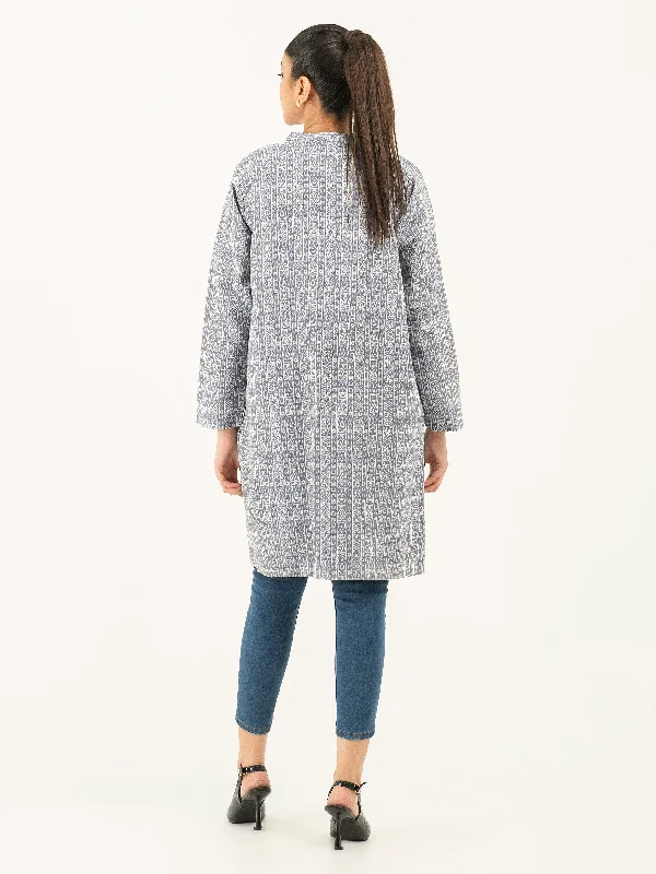 Jacquard Cardigan-Embroidered (Pret)