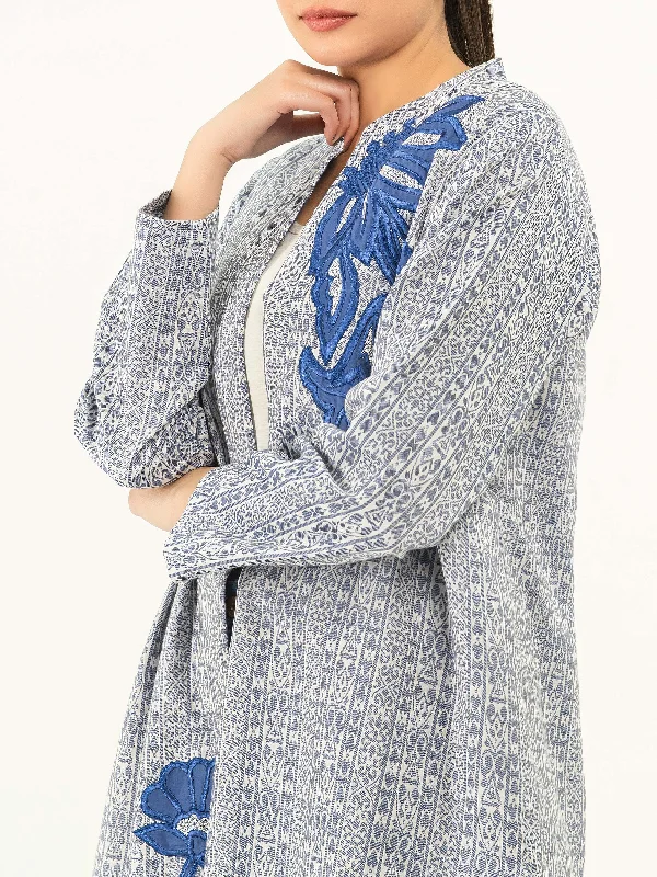 Jacquard Cardigan-Embroidered (Pret)