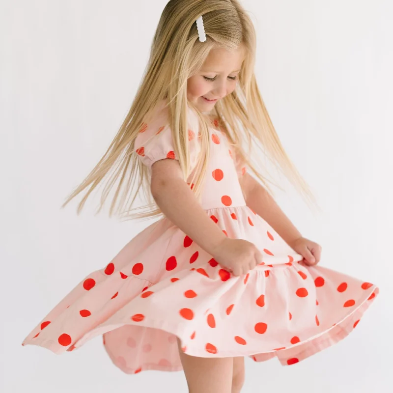 The Juliet Dress in Blush Dot