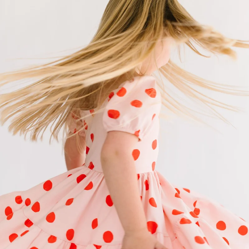 The Juliet Dress in Blush Dot