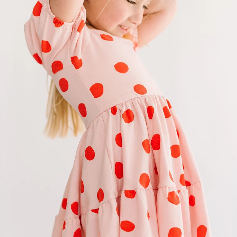 The Juliet Dress in Blush Dot