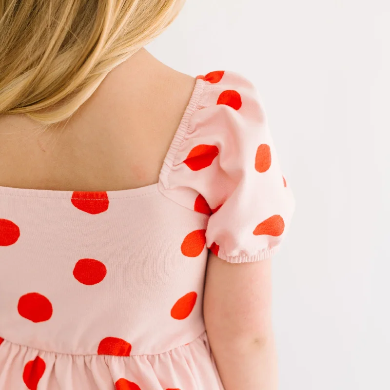 The Juliet Dress in Blush Dot