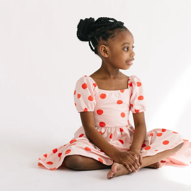 The Juliet Dress in Blush Dot