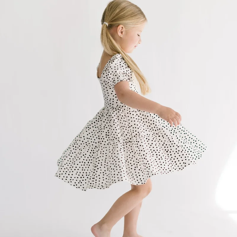 The Juliet Dress in Ivory Dot