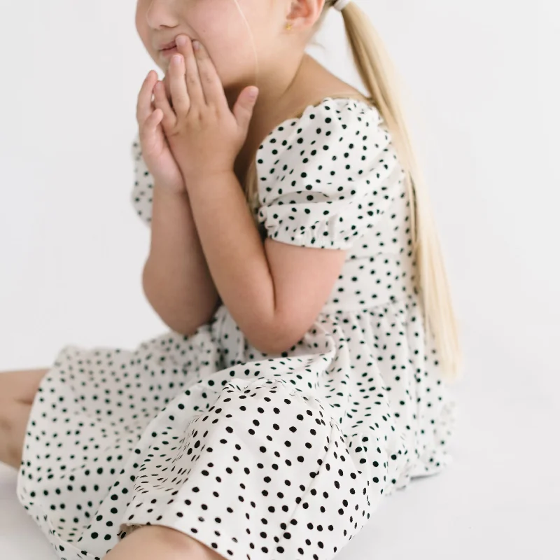 The Juliet Dress in Ivory Dot