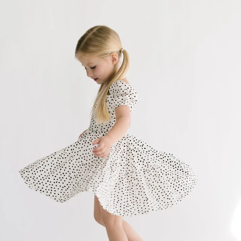 The Juliet Dress in Ivory Dot