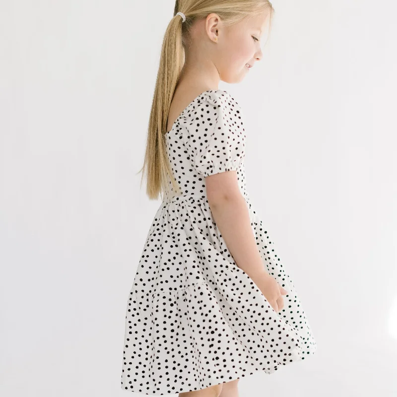 The Juliet Dress in Ivory Dot