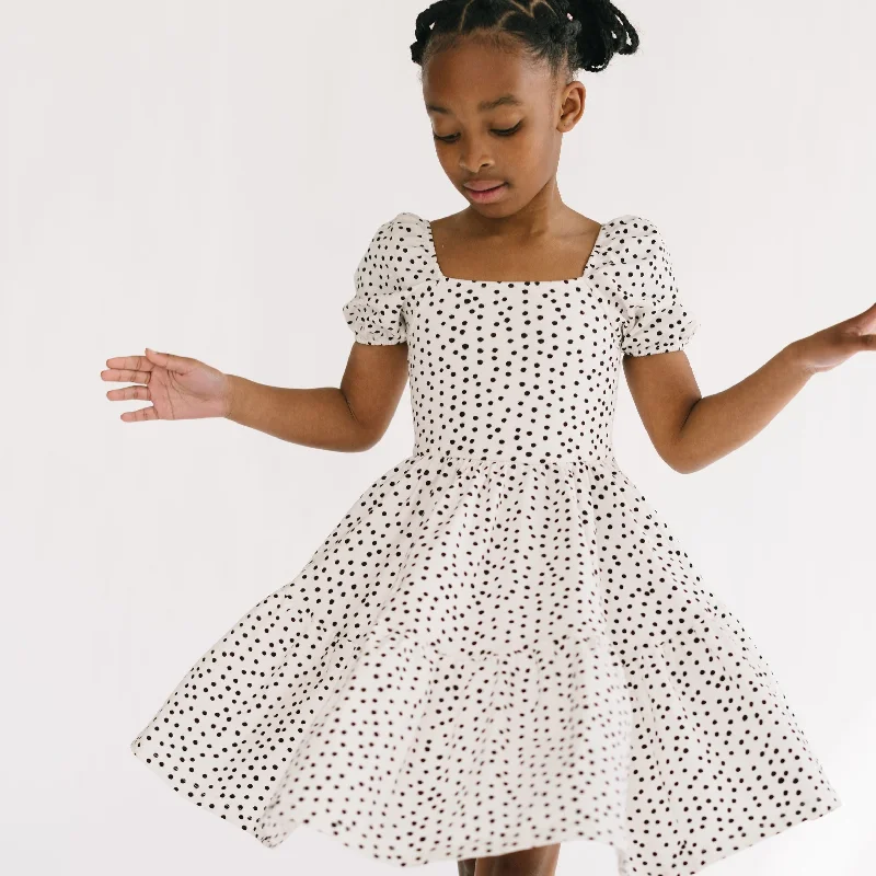 The Juliet Dress in Ivory Dot