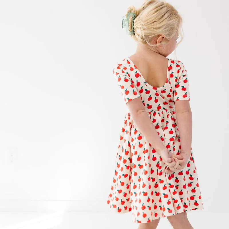 The Short Sleeve Ballet Dress in Apples