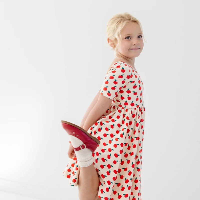 The Short Sleeve Ballet Dress in Apples