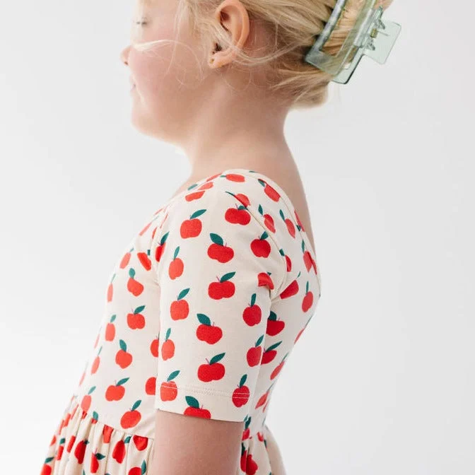 The Short Sleeve Ballet Dress in Apples