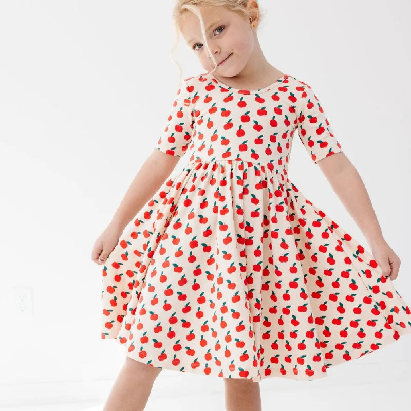 The Short Sleeve Ballet Dress in Apples