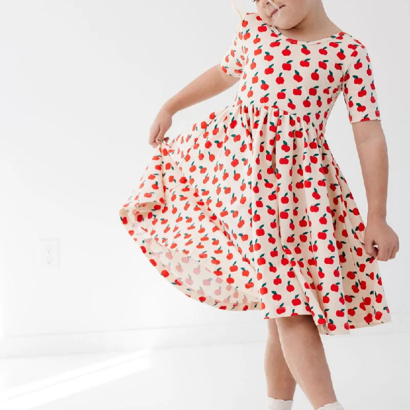 The Short Sleeve Ballet Dress in Apples