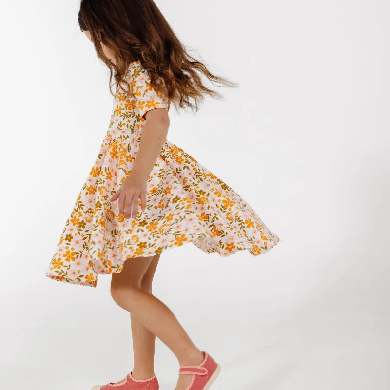 The Short Sleeve Ballet Dress in Blossom Bash