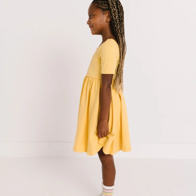 The Short Sleeve Ballet Dress in Caramel