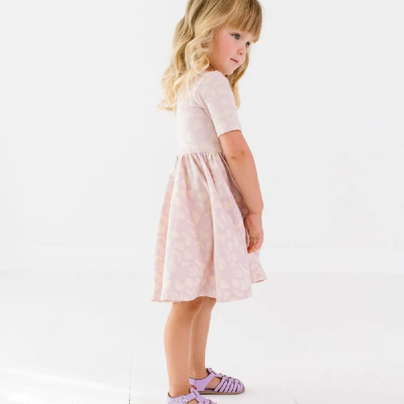 The Short Sleeve Ballet Dress in Desert Mirage