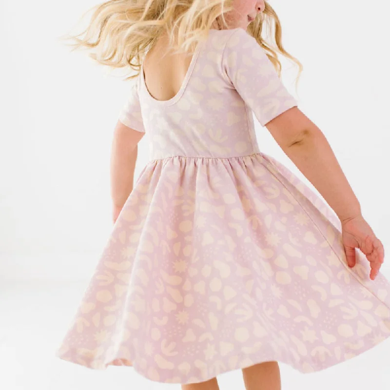 The Short Sleeve Ballet Dress in Desert Mirage