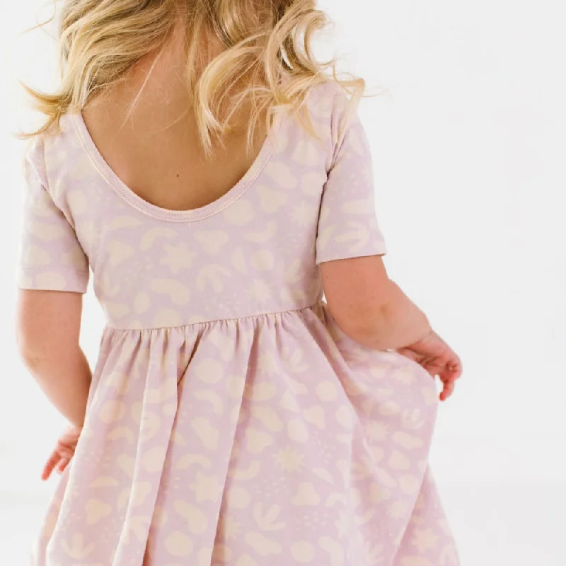 The Short Sleeve Ballet Dress in Desert Mirage