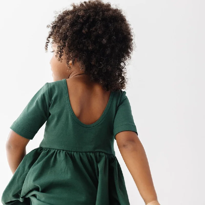 The Short Sleeve Ballet Dress in Forest