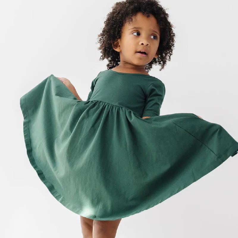 The Short Sleeve Ballet Dress in Forest