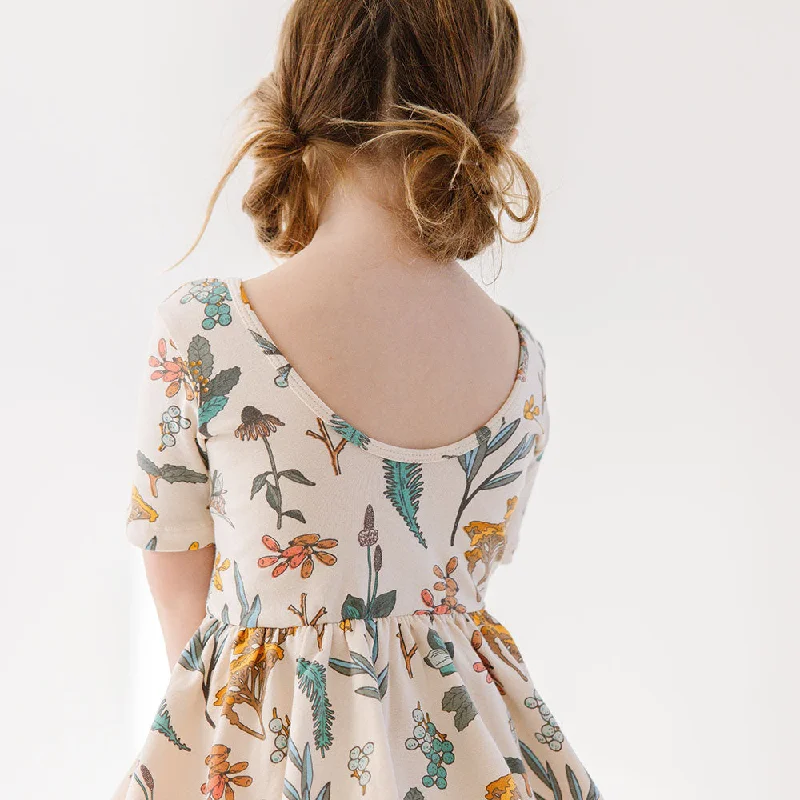 The Short Sleeve Ballet Dress in Herbal Study