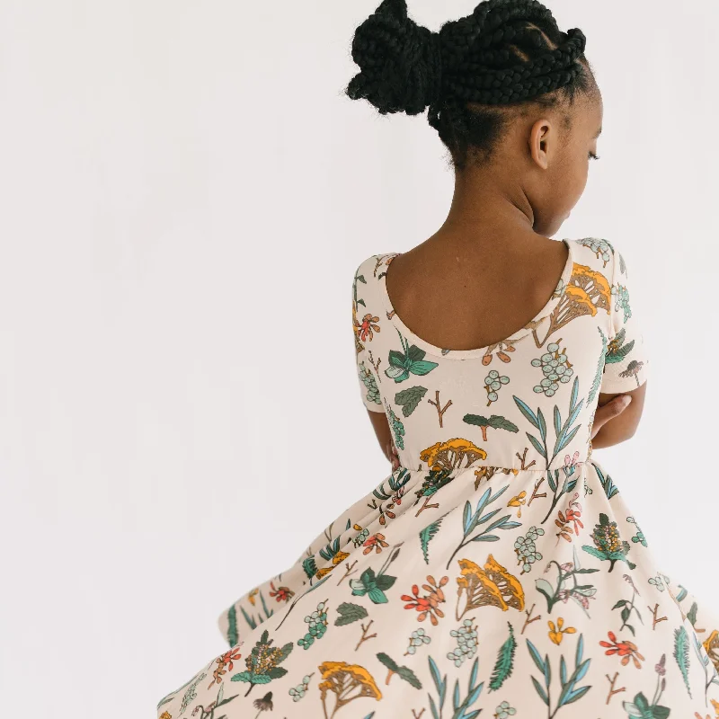 The Short Sleeve Ballet Dress in Herbal Study