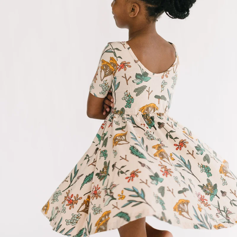 The Short Sleeve Ballet Dress in Herbal Study