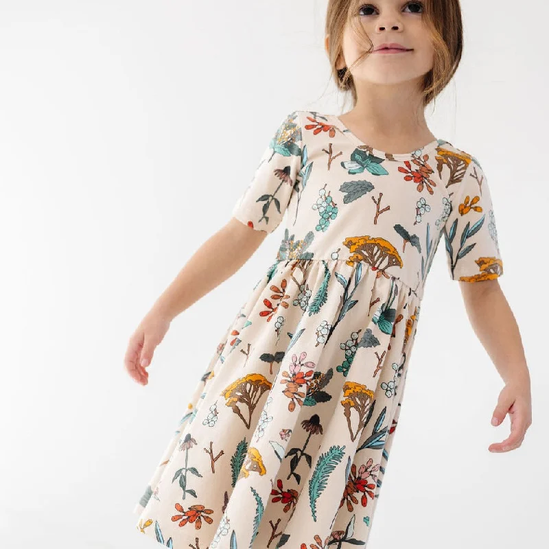 The Short Sleeve Ballet Dress in Herbal Study