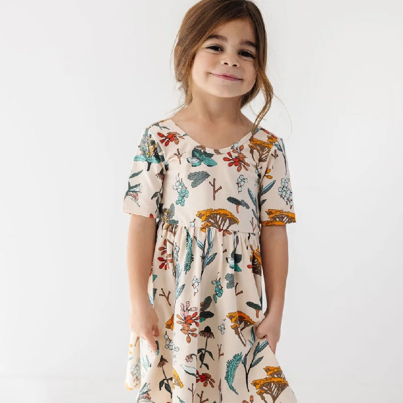 The Short Sleeve Ballet Dress in Herbal Study