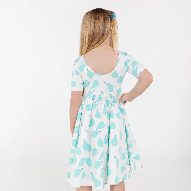 The Short Sleeve Ballet Dress in Perfect Pear