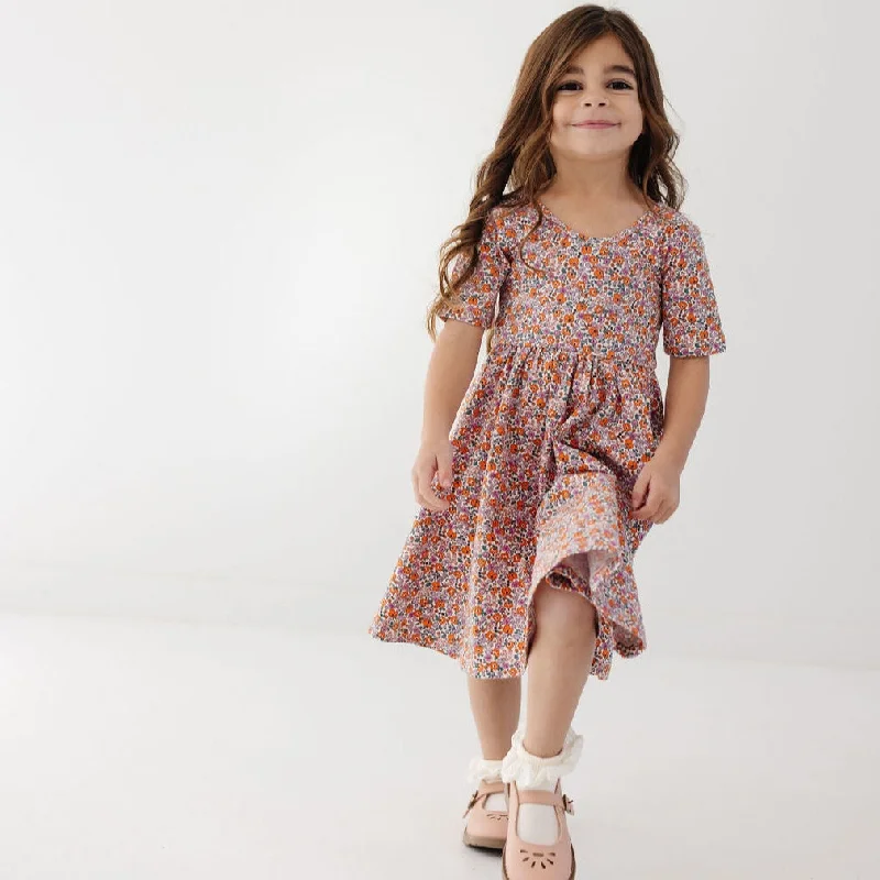 The Short Sleeve Ballet Dress in Prim Floral