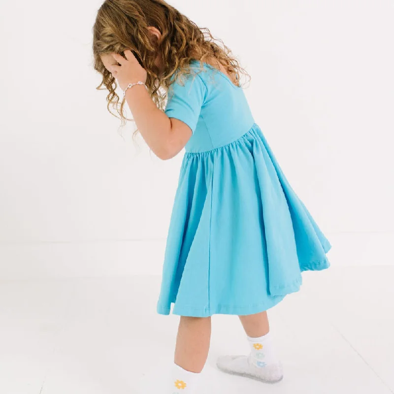 The Short Sleeve Ballet Dress in Rain