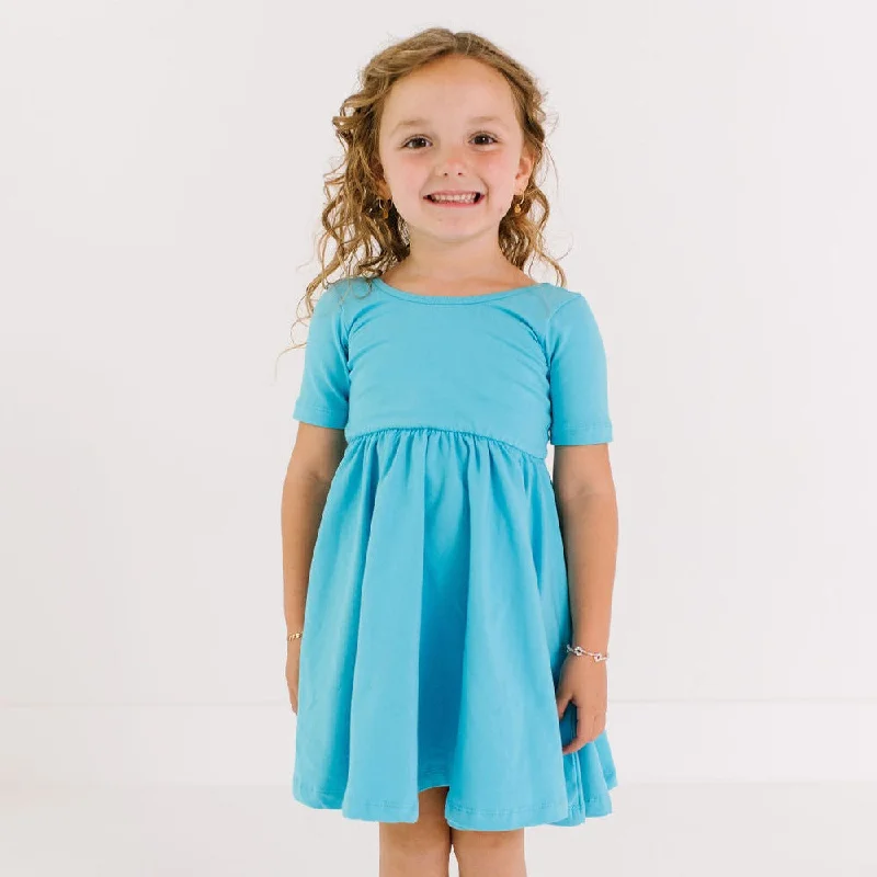 The Short Sleeve Ballet Dress in Rain